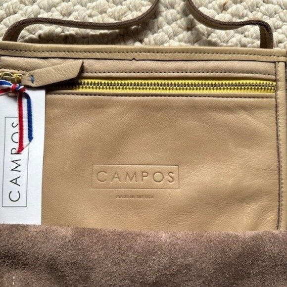 CAMPOS Tan Leather Large Tote Bag Shopper Purse - Picture 5 of 6